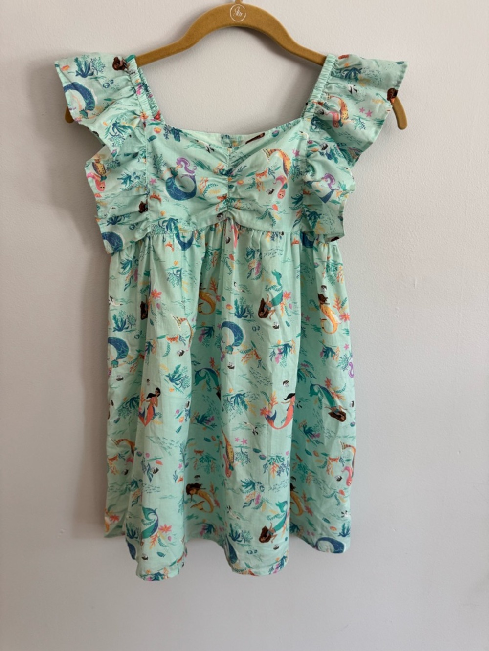 NWT Disney X Janie and Jack Aqua Mermaid Print Ruffle Dress